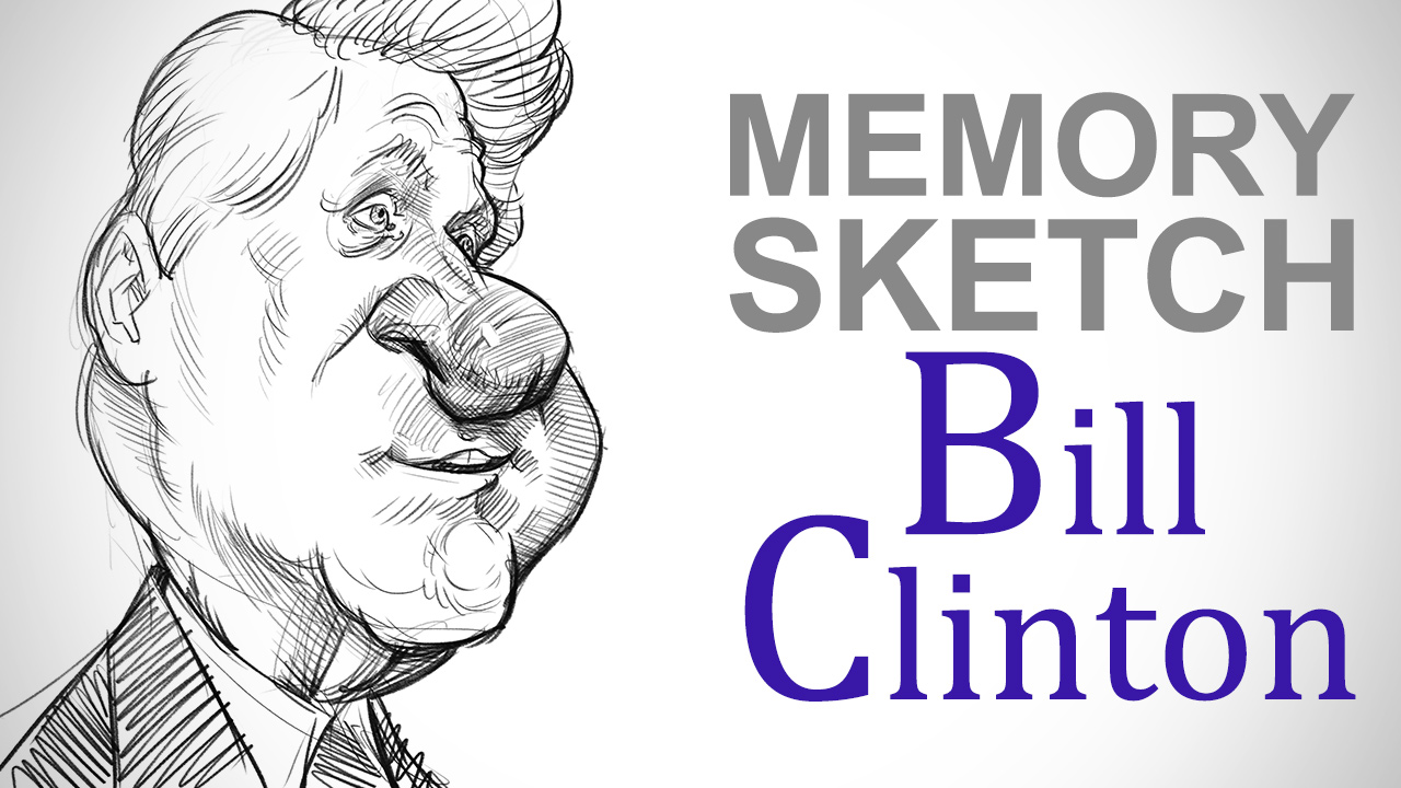 Proko - Memory Sketch - Bill Clinton